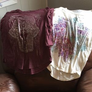 Two lucky Brand 3/4 shirts S